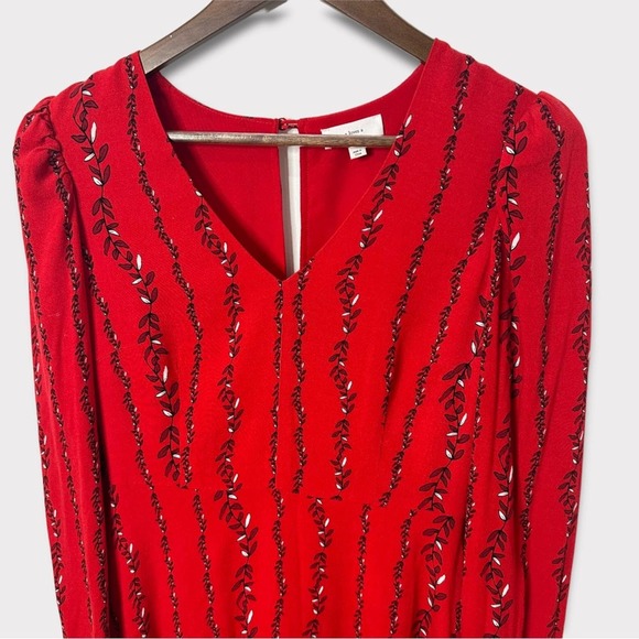 A Loves A Red Long Sleeve Poinsettia A-line Dress. Size 2. EUC. - Picture 3 of 10